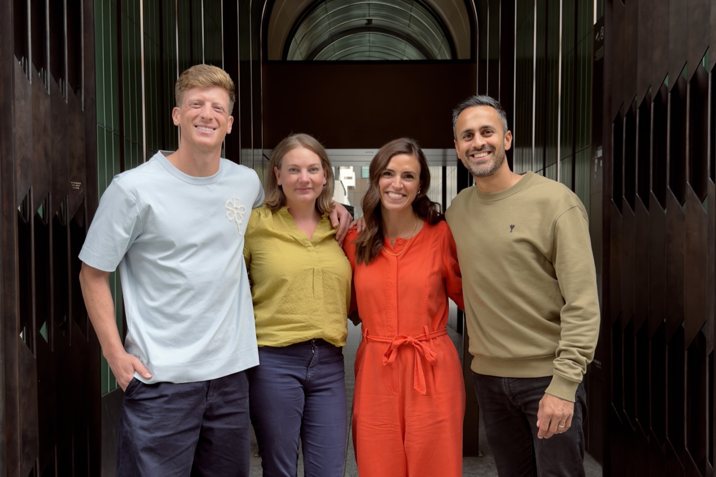 Zach Rose, Hannah Vincent, Kelly Gauthier and James Mitra standing together