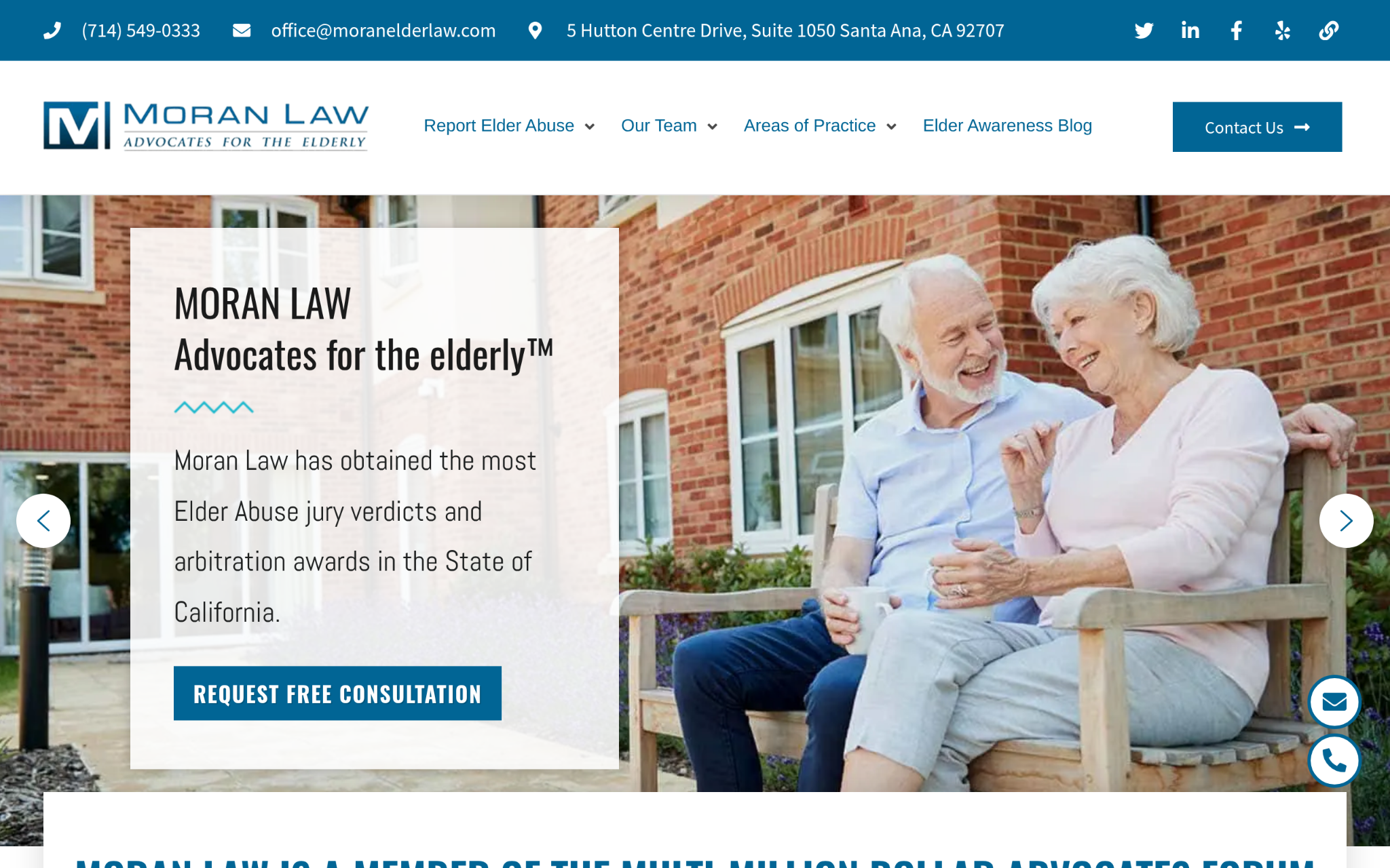 MORAN Law - Best for Elder Abuse and Nursing Home Litigation — website screenshot