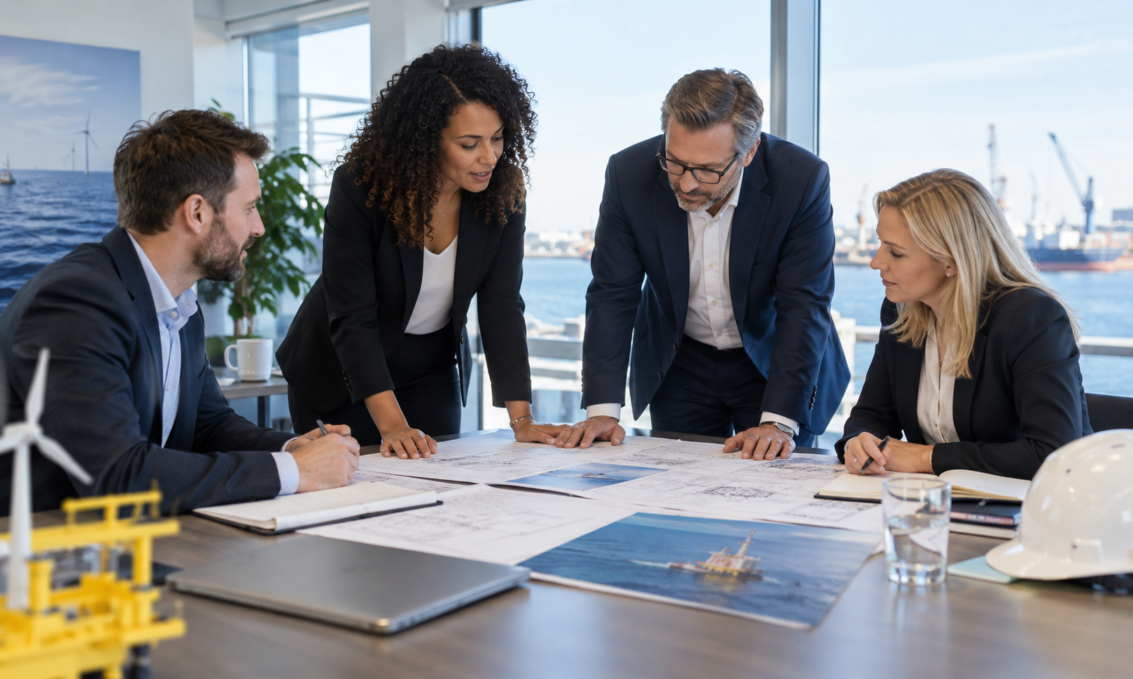 Specialist recruitment team reviewing a growth plan