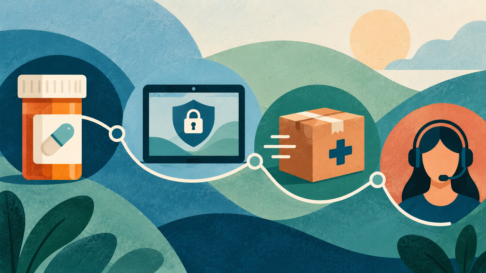 Illustration of telehealth roles and patient care operations