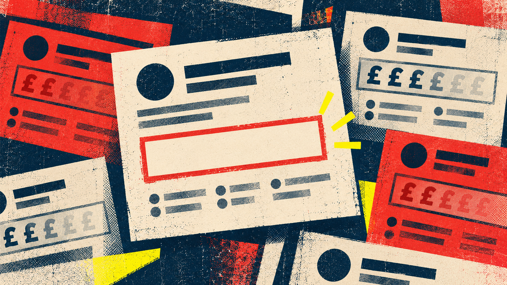 Screenprint illustration of salary transparency in job adverts