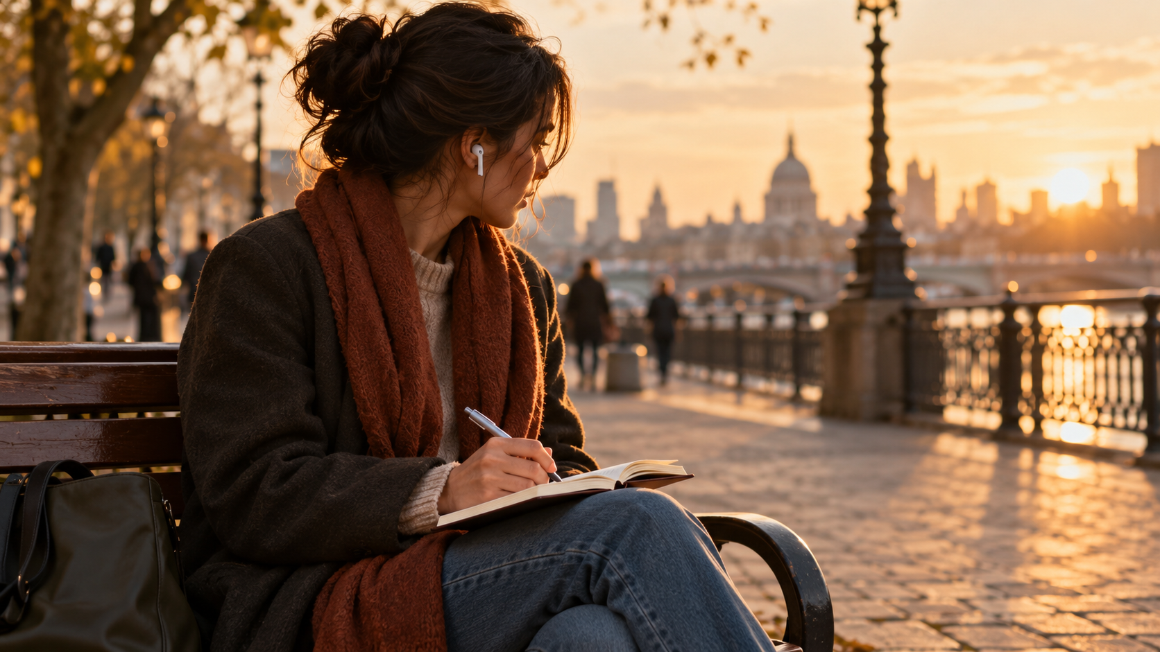Candidate receiving career coaching outdoors