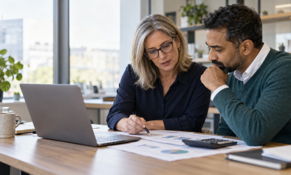 HR professionals reviewing compensation data and pay charts