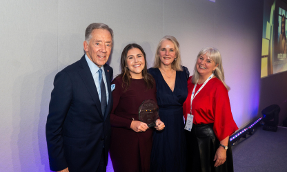 Four attendees pose with a HOSPA award at an awards event, in the photograph supplied with the 2026 shortlist announcement.