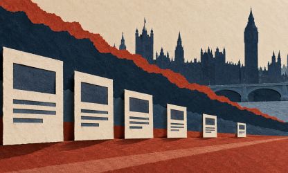 Paper-cut illustration of the UK labour market