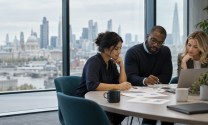 Talent acquisition professionals reviewing salary and reward data