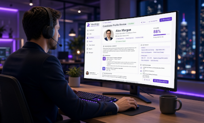 iGaming recruiter reviewing a candidate profile that blends fintech and compliance skills