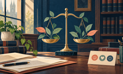 Illustration of legal workplace wellbeing and employee benefits